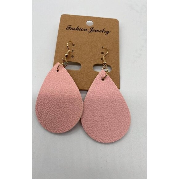 Women's Pink Teardrop Statement Earrings Fashion Jewelry Hook Style Lightweight - Picture 3 of 6